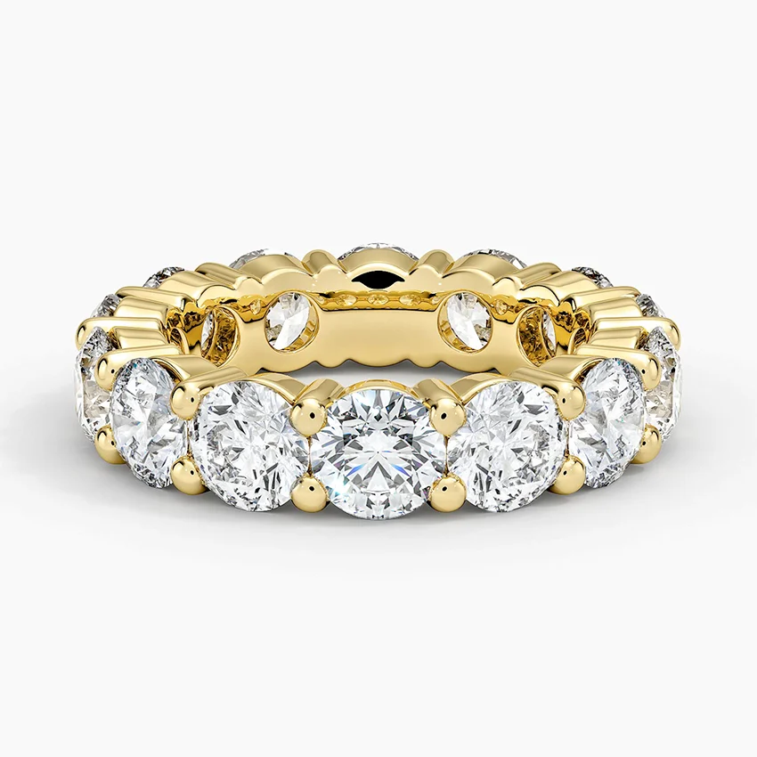 Round Brilliant Diamond Eternity Ring, Full Band Wedding Ring, Luxury Stackable Band