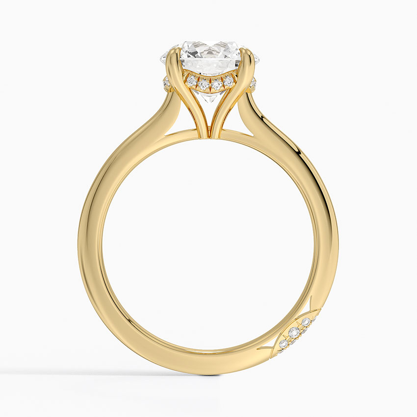 Round Brilliant Cut Solitaire Diamond Engagement Ring, 4 Prong Classic Setting, Minimalist Wedding Ring