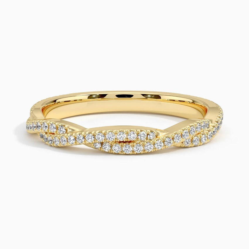 Twisted Diamond Band Ring, Pavé Diamond Infinity Ring, Minimalist Wedding Band