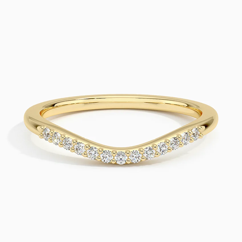 V Shape Diamond Ring, Chevron Wedding Band, Minimalist Stackable Ring