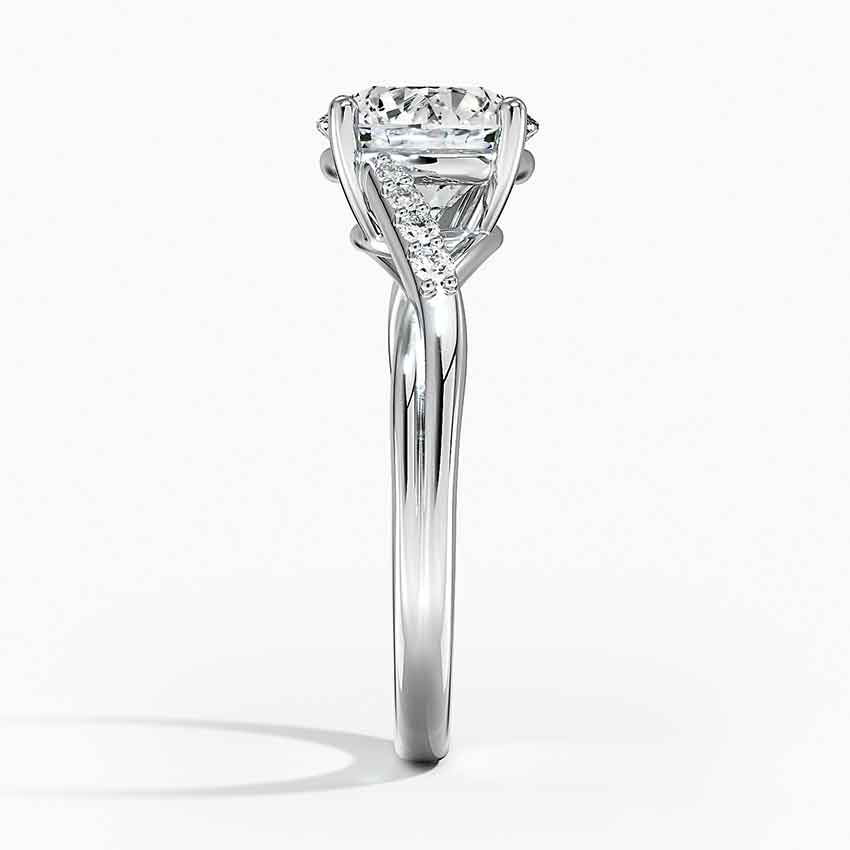 Twisted Split Shank Moissanite Engagement Ring, Round Cut Solitaire Diamond Ring, Promise Ring for Women