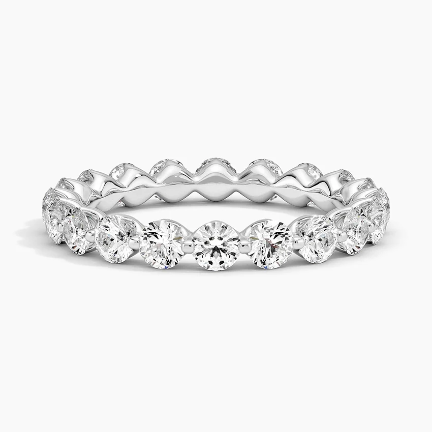 Round Cut Diamond Eternity Ring, Full Eternity Wedding Band, Lab Grown Diamond Ring