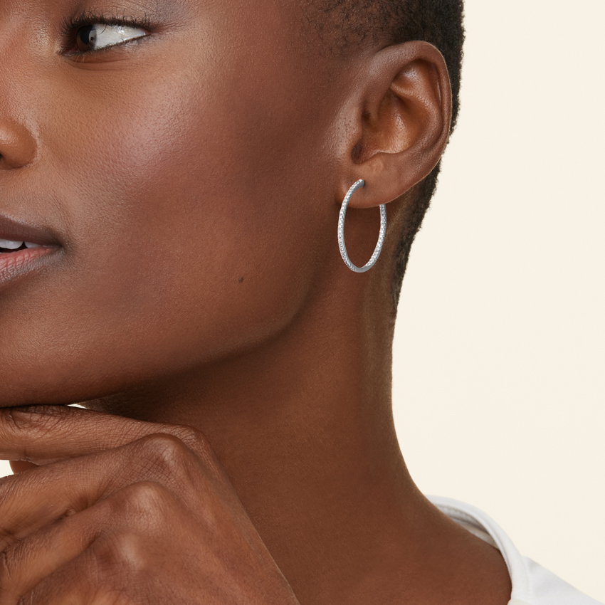 Diamond Inside-Out Hoop Earrings