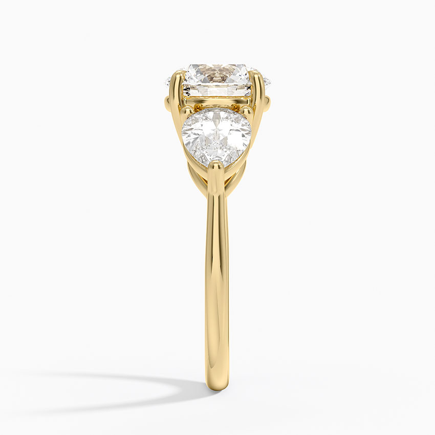 Three Stone Diamond Engagement Ring, Solid Gold Promise Ring, Three Stone Diamond Engagement Ring,