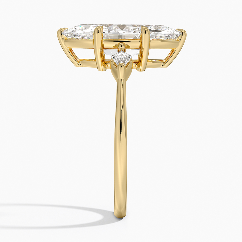 Marquise Cut Diamond Engagement Ring, 3 Stone Ring, Kite Side Diamonds (Copy)