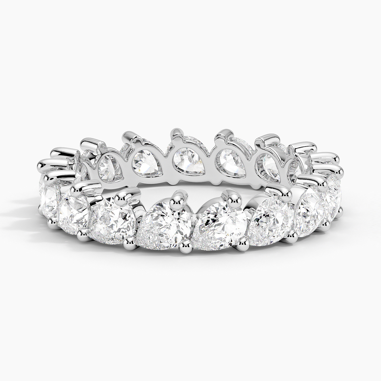 Pear Shape Diamond Eternity Band Ring, Full Eternity Wedding Band, Lab Grown Diamond Anniversary Ring