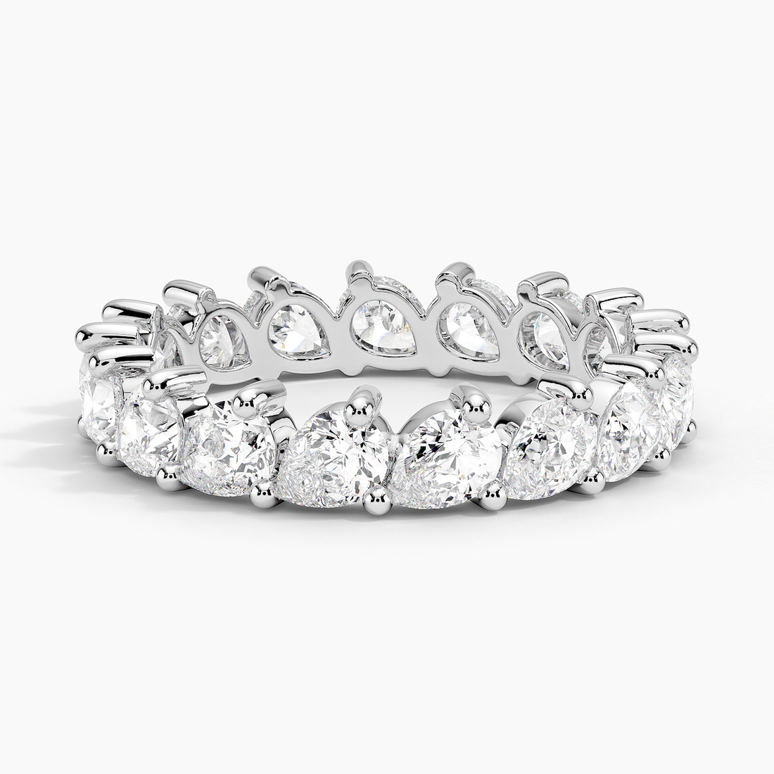 Pear Shape Diamond Eternity Band Ring, Full Eternity Wedding Band, Lab Grown Diamond Anniversary Ring