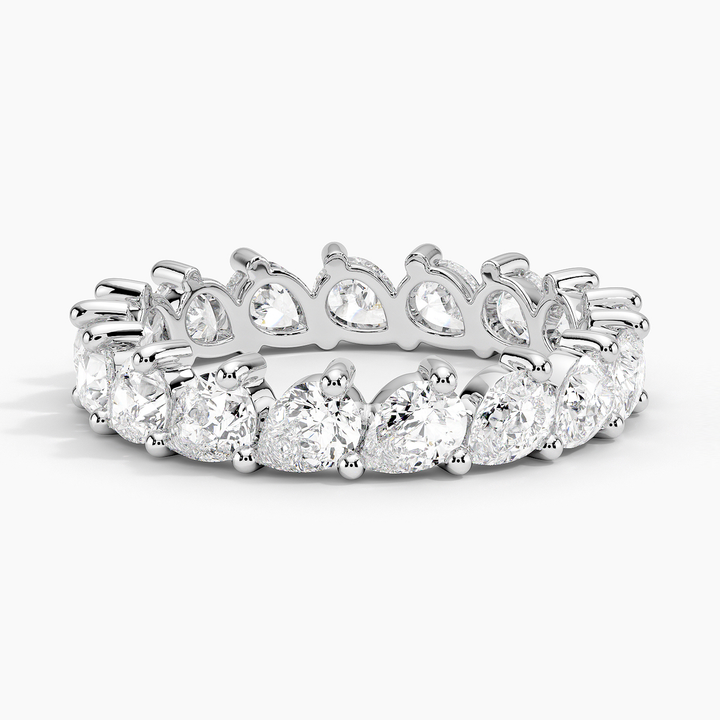 Pear Shape Diamond Eternity Band Ring, Full Eternity Wedding Band, Lab Grown Diamond Anniversary Ring