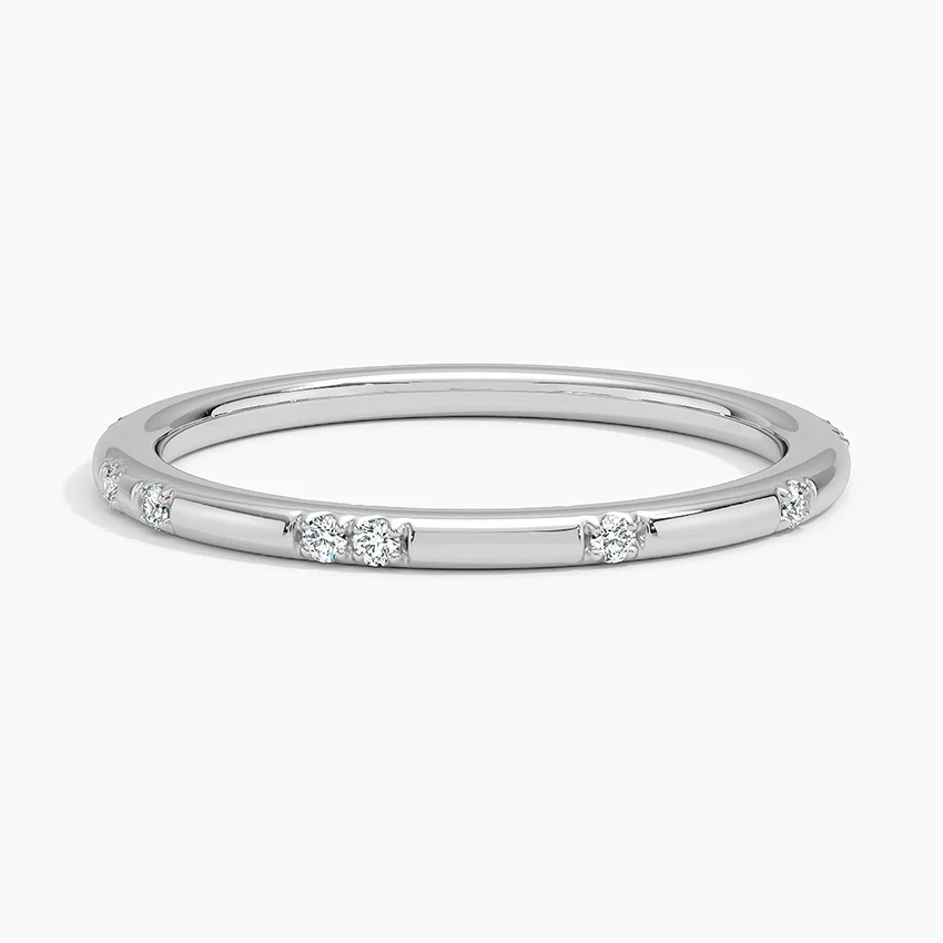Minimalist Diamond Ring, Bezel Set Diamond Band, Stackable Dainty Ring