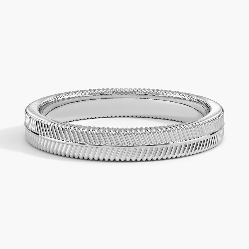 Minimalist Textured Wedding Band Ring, Ribbed Gold Ring, Stackable Band