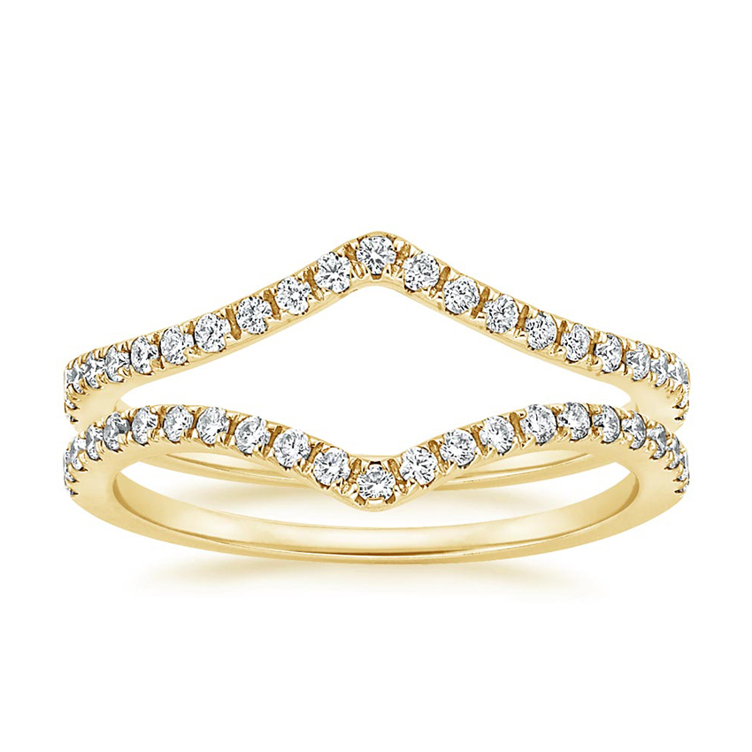 V Shape Diamond Ring Set, Chevron Wedding Band, Stackable Diamond Ring
