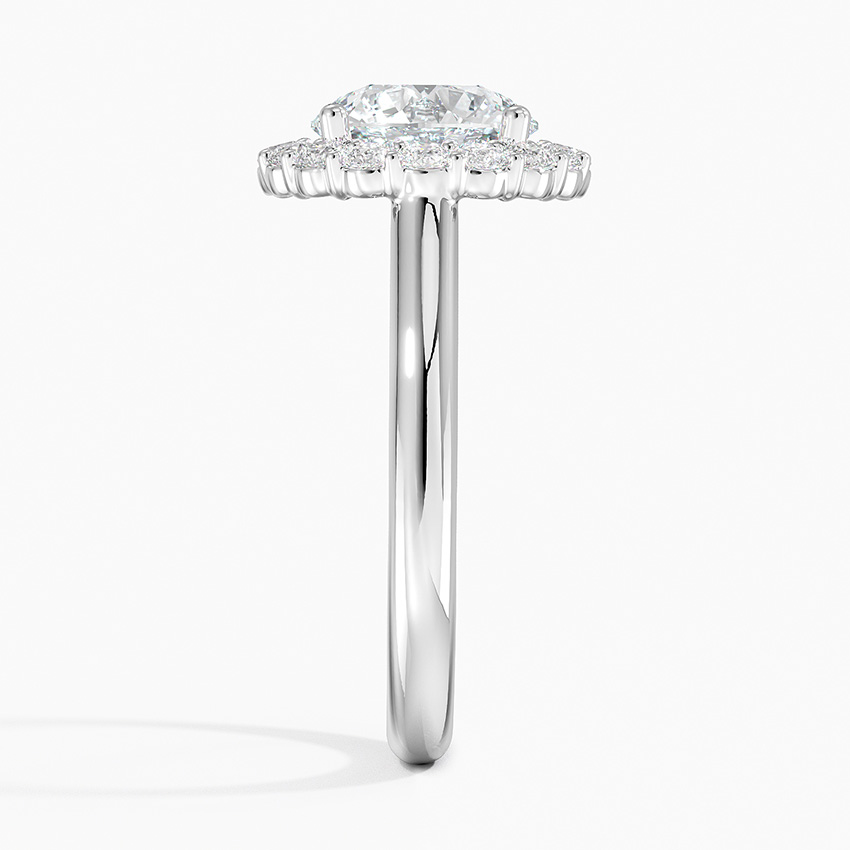 Round Brilliant Halo Diamond Engagement Ring, Classic Halo Bridal Ring, Lab Grown Diamond Ring