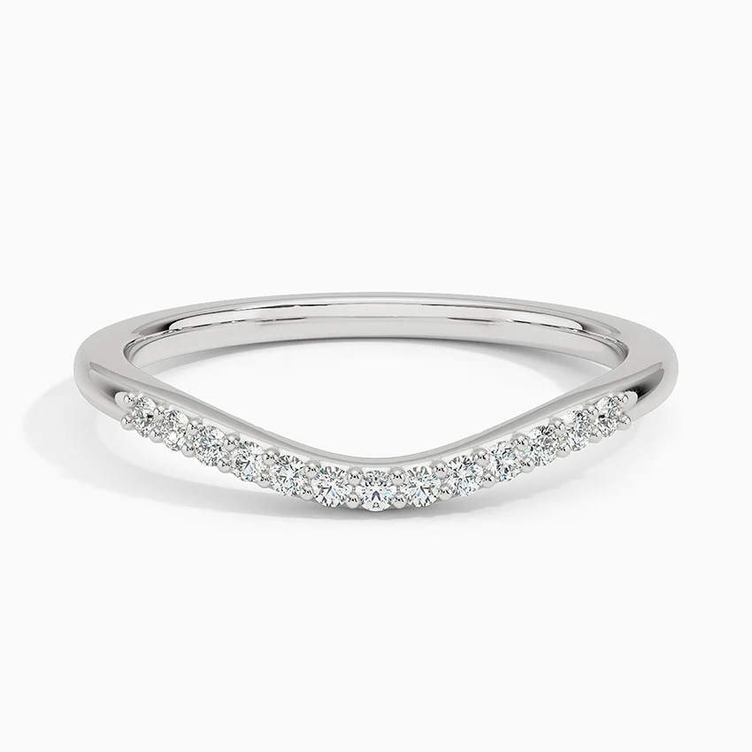 V Shape Diamond Ring, Chevron Wedding Band, Minimalist Stackable Ring