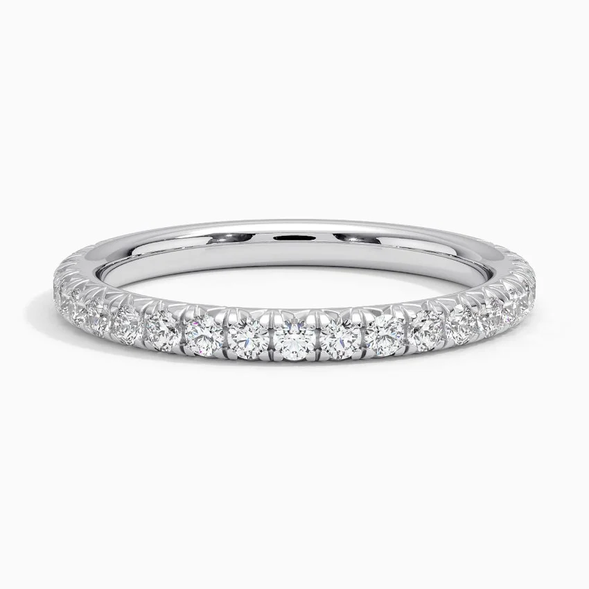 Classic Diamond Eternity Band Ring, Round Cut Wedding Band, Minimalist Stackable Ring