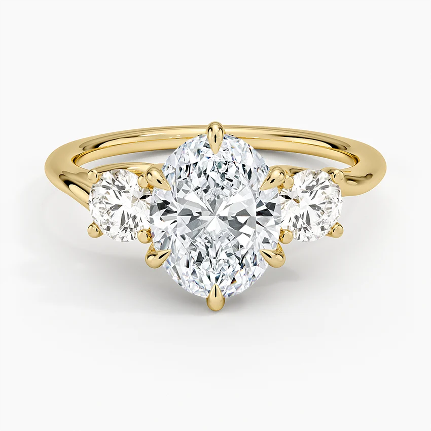 Oval Cut Diamond Three Stone Engagement Ring, 3 Stone Oval Diamond Ring, Bridal Ring