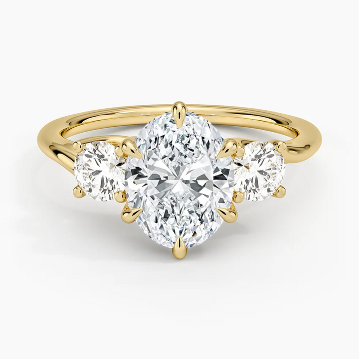 Oval Cut Diamond Three Stone Engagement Ring, 3 Stone Oval Diamond Ring, Bridal Ring