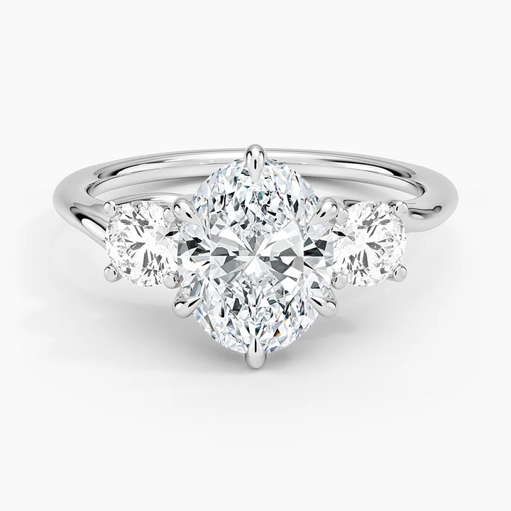 Oval Cut Diamond Three Stone Engagement Ring, 3 Stone Oval Diamond Ring, Bridal Ring