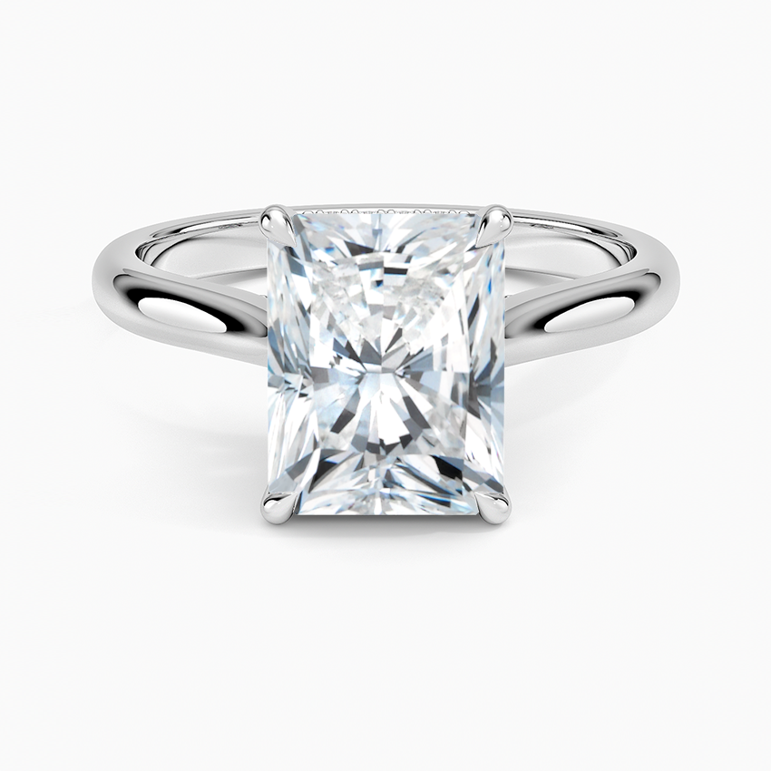 Radiant Cut Solitaire Engagement Ring, 4 Prong Diamond Ring, Minimalist Promise Ring,