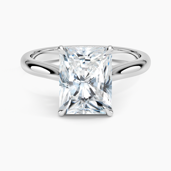 Radiant Cut Solitaire Engagement Ring, 4 Prong Diamond Ring, Minimalist Promise Ring,