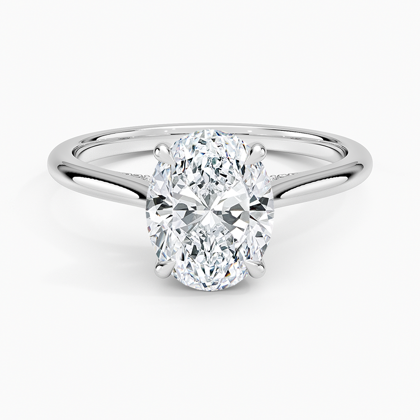 Oval Cut Diamond Engagement Ring, Solitaire Oval Ring, 4 Prong Minimalist Ring