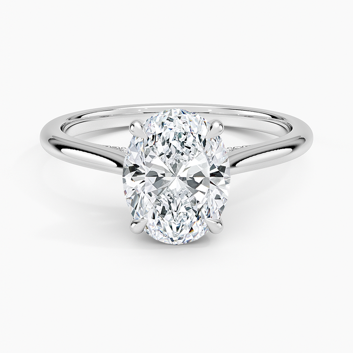 Oval Cut Diamond Engagement Ring, Solitaire Oval Ring, 4 Prong Minimalist Ring