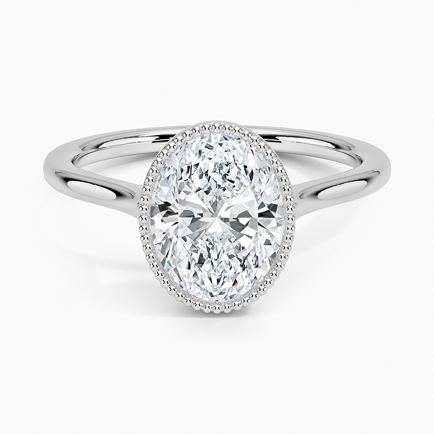 Oval Cut Diamond Halo Engagement Ring, Split Shank Ring, Bridal Ring, Gift for Her