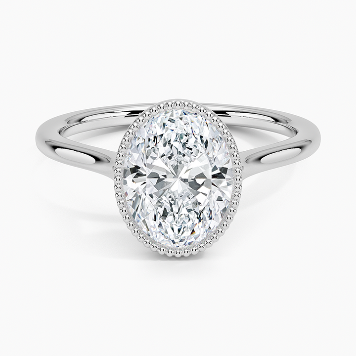Oval Cut Diamond Halo Engagement Ring, Split Shank Ring, Bridal Ring, Gift for Her