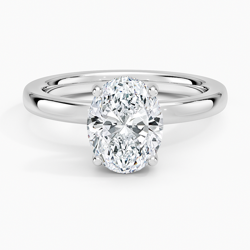 Oval Cut Diamond Solitaire Engagement Ring, Classic Minimalist Oval Ring, Promise Ring for Her