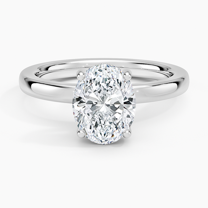 Oval Cut Diamond Solitaire Engagement Ring, Classic Minimalist Oval Ring, Promise Ring for Her