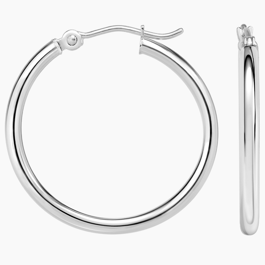 Classic Round Hoop Earrings, Minimalist Everyday Hoops