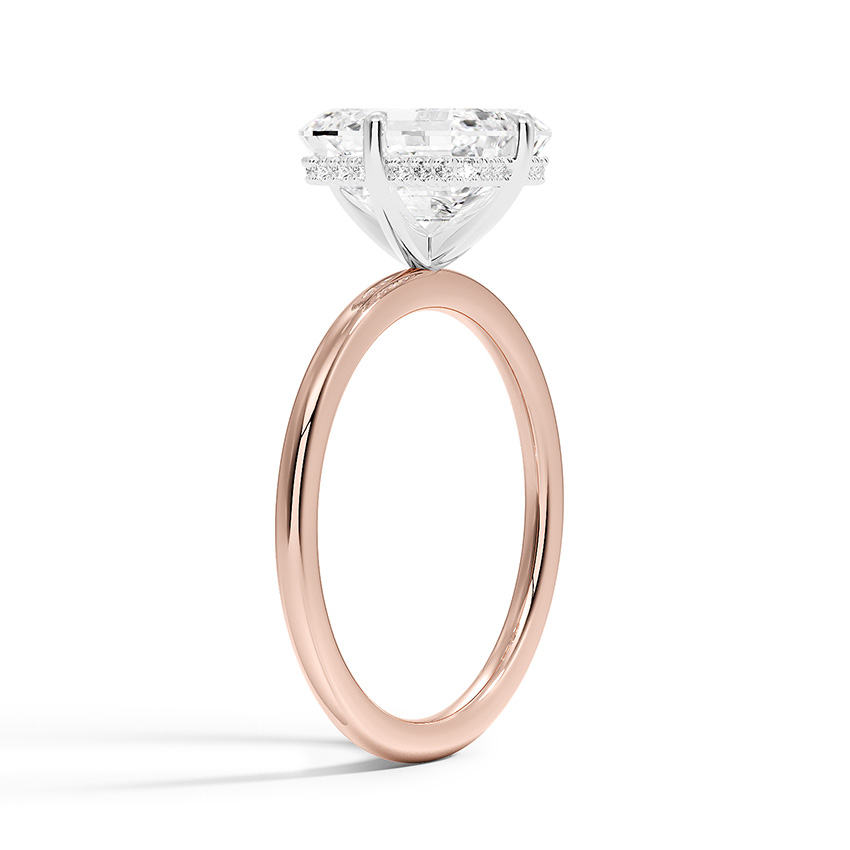 Emerald Cut Solitaire Diamond Engagement Ring, 4 Prong Minimalist Ring, Elegant Bridal Jewelry