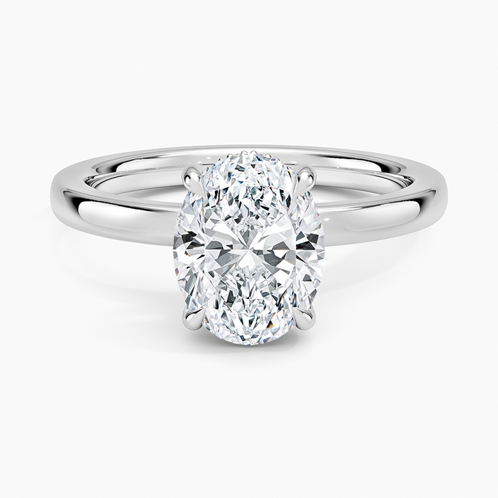 Oval Cut Diamond Engagement Ring, Minimalist Bridal Ring, Classic Promise Ring Gift