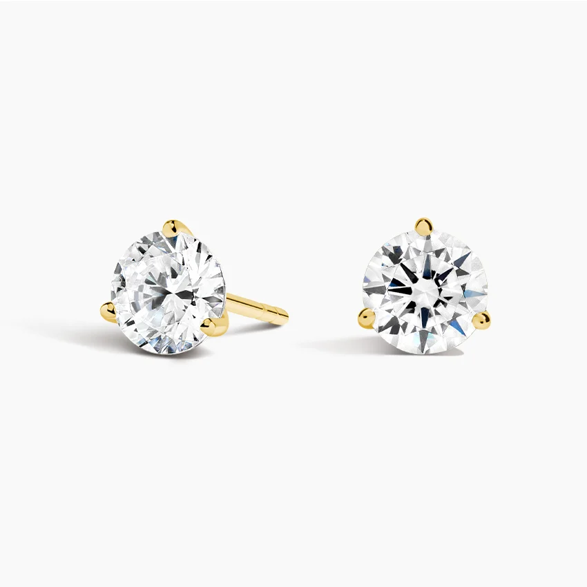 Round Cut Diamond Stud Earrings, Classic Solitaire Diamond Earrings, Minimalist Everyday Jewelry Gift