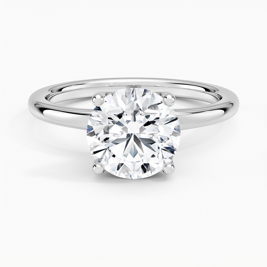 Classic Round Cut Solitaire Engagement Ring, 4 Prong Minimalist Diamond Ring, Timeless Proposal Ring