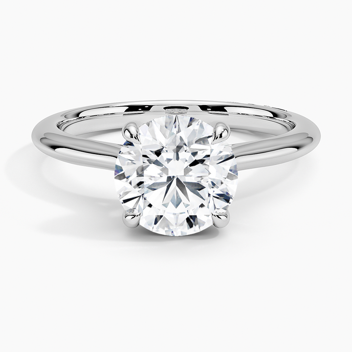 Round Brilliant Cut Solitaire Diamond Engagement Ring, 4 Prong Classic Setting, Minimalist Wedding Ring (Copy)