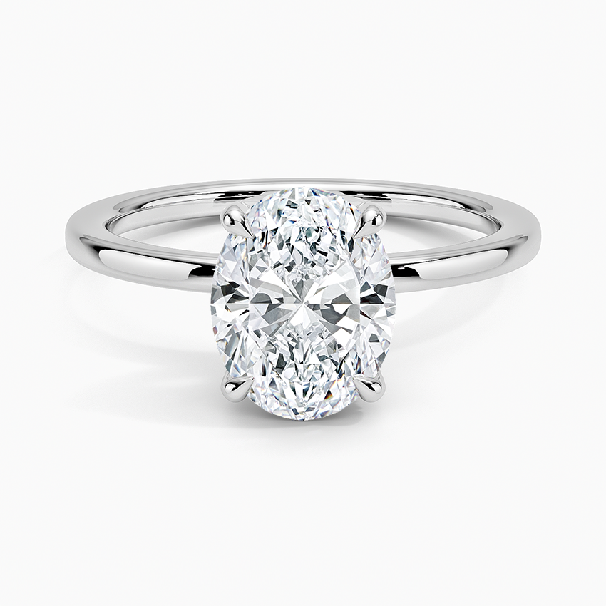 Oval Cut Solitaire Engagement Ring, Minimalist 4 Prong Diamond Ring, Classic Bridal Ring