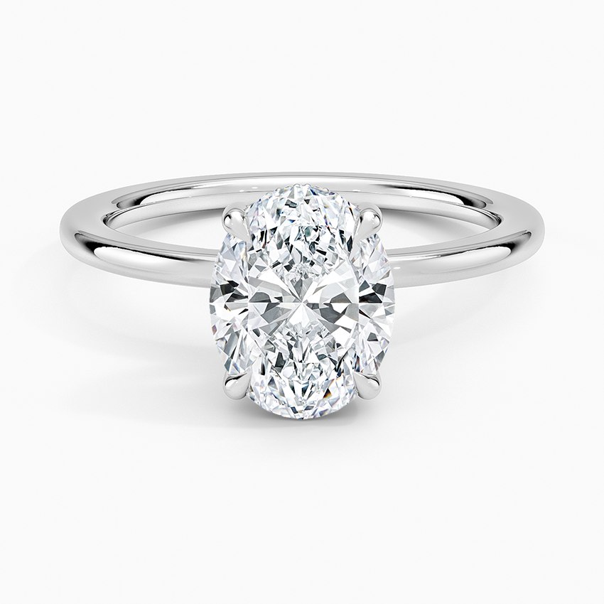 Oval Cut Solitaire Diamond Engagement Ring, 4 Prong Minimalist Ring,Classic Bridal Promise Ring