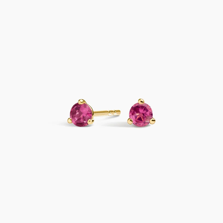 Pink Sapphire Solitaire Stud Earrings