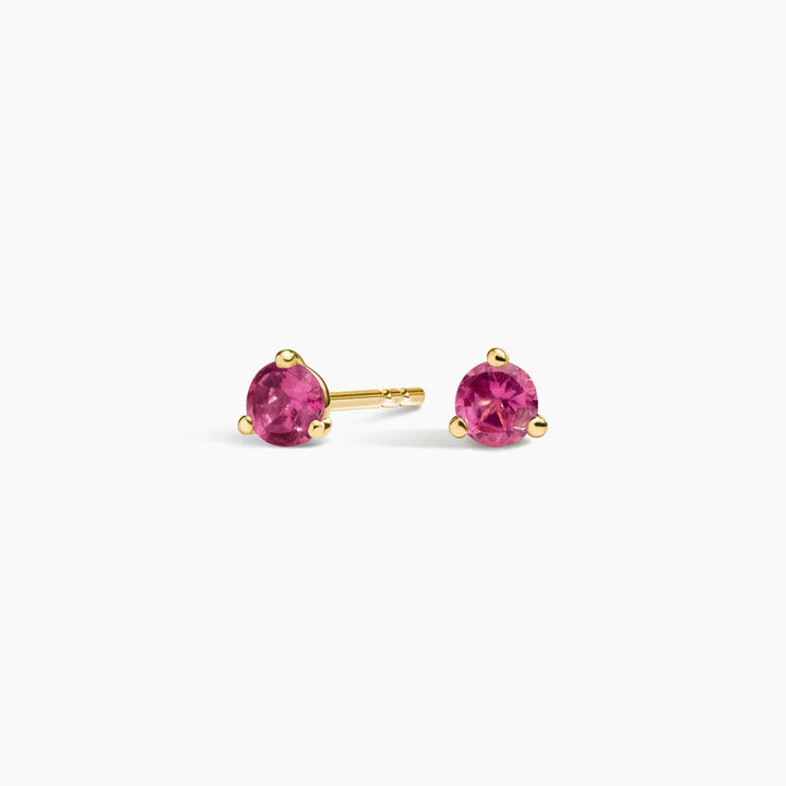 Pink Sapphire Solitaire Stud Earrings