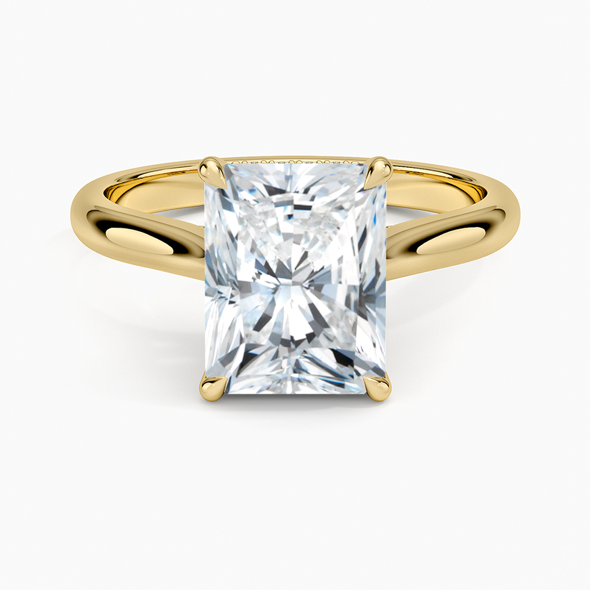 Radiant Cut Solitaire Engagement Ring, 4 Prong Diamond Ring, Minimalist Promise Ring,