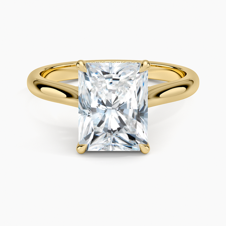 Radiant Cut Solitaire Engagement Ring, 4 Prong Diamond Ring, Minimalist Promise Ring,