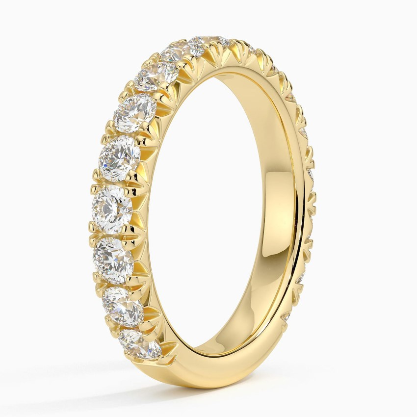 Round Cut Diamond Eternity Band Ring, Full Eternity Wedding Band, Solid Gold Stackable Ring