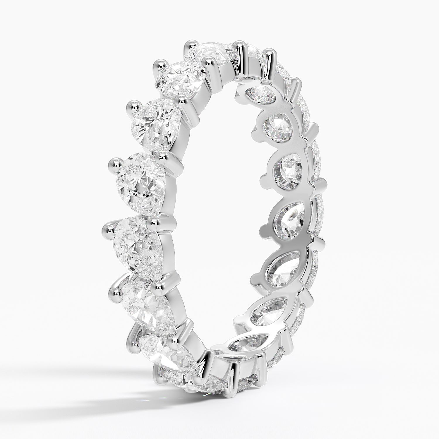 Pear Shape Diamond Eternity Band Ring, Full Eternity Wedding Band, Lab Grown Diamond Anniversary Ring