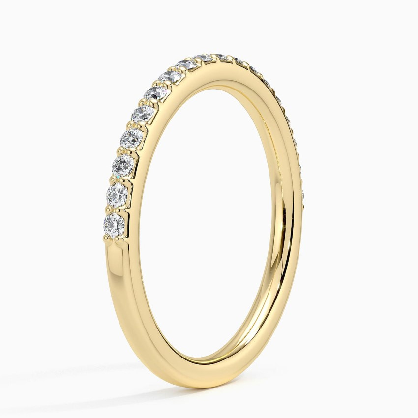 Minimalist Diamond Wedding Band Ring, Half Eternity Gold Ring, Stackable Diamond Ring