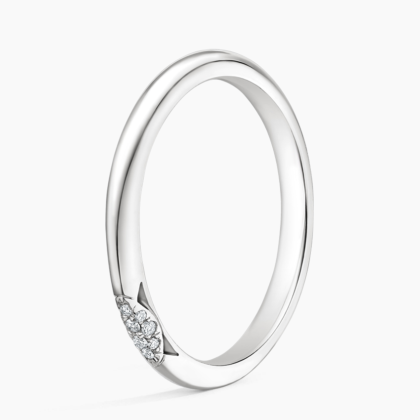 Minimalist Diamond Wedding Band Ring, Gold Stackable Ring, Dainty Diamond Band