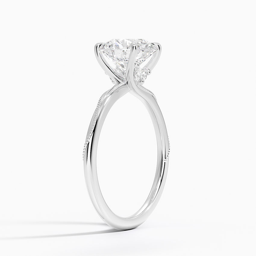 Twisted Band Round Cut Diamond Engagement Ring, Minimalist Solitaire Ring, Promise Ring, Unique Bridal Ring