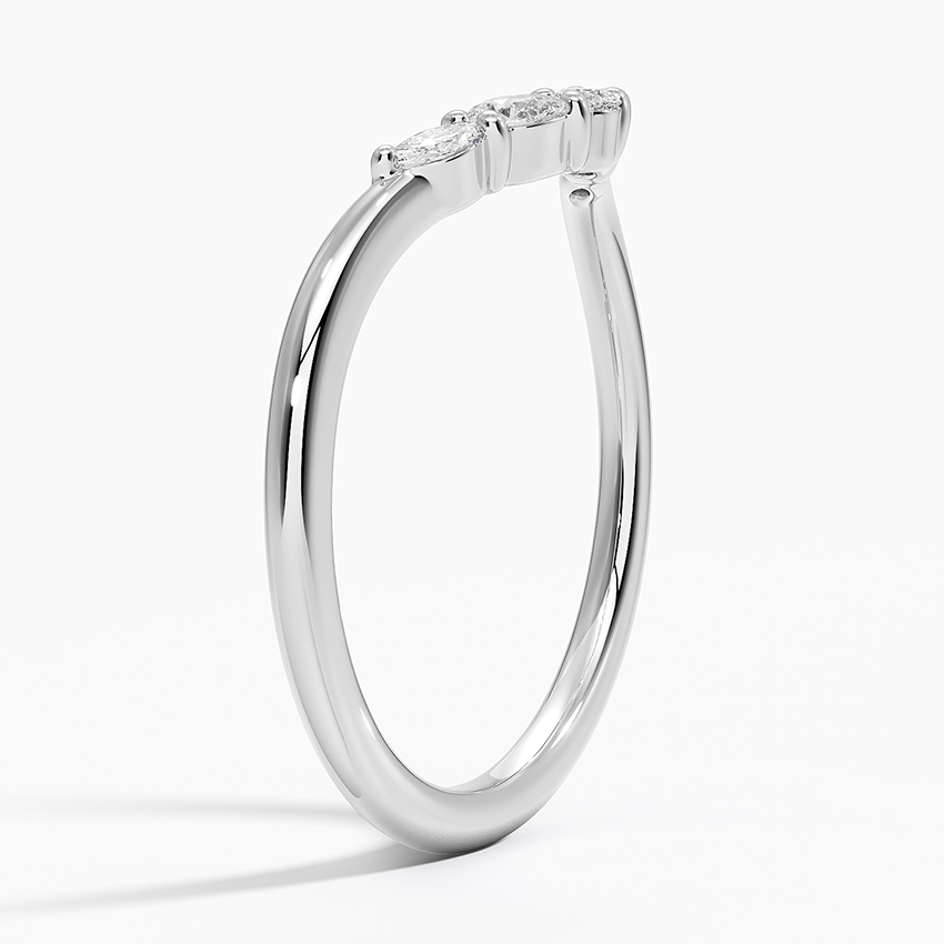 Chevron Diamond Wedding Band, V Shaped Diamond Ring, Minimalist Curved Stackable Ring
