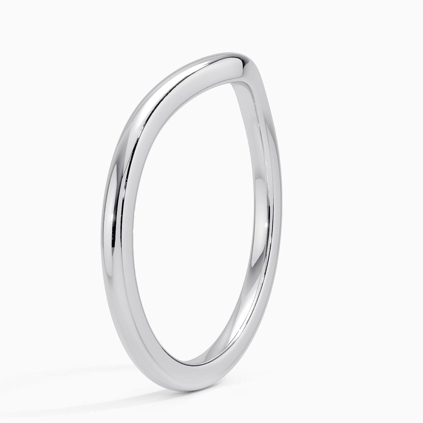 Minimalist Chevron Wedding Band, V Shape Gold Ring, Curved Stacking Ring