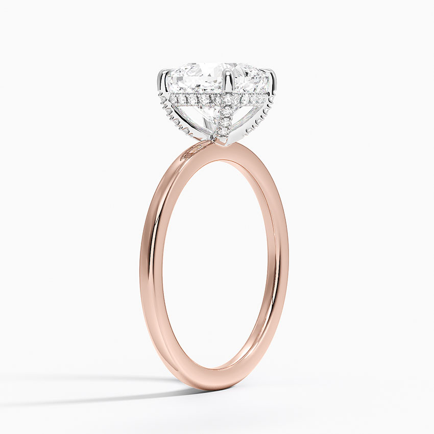 Round Cut Solitaire Diamond Engagement Ring, Classic 4 Prong Setting, Minimalist Proposal Ring