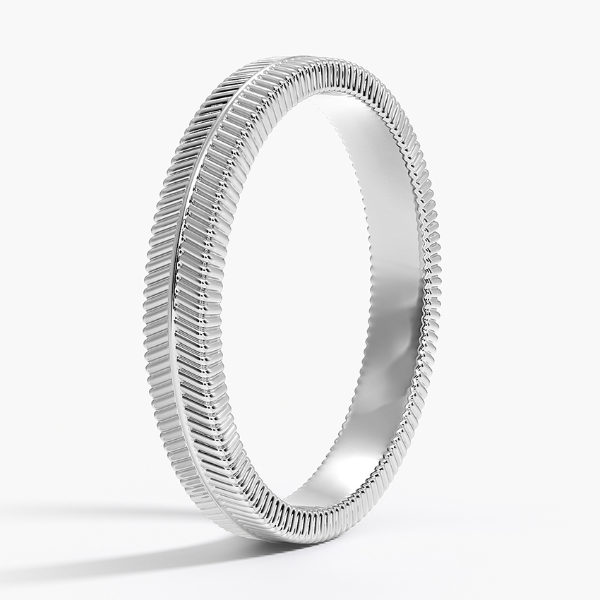 Minimalist Textured Wedding Band Ring, Ribbed Gold Ring, Stackable Band